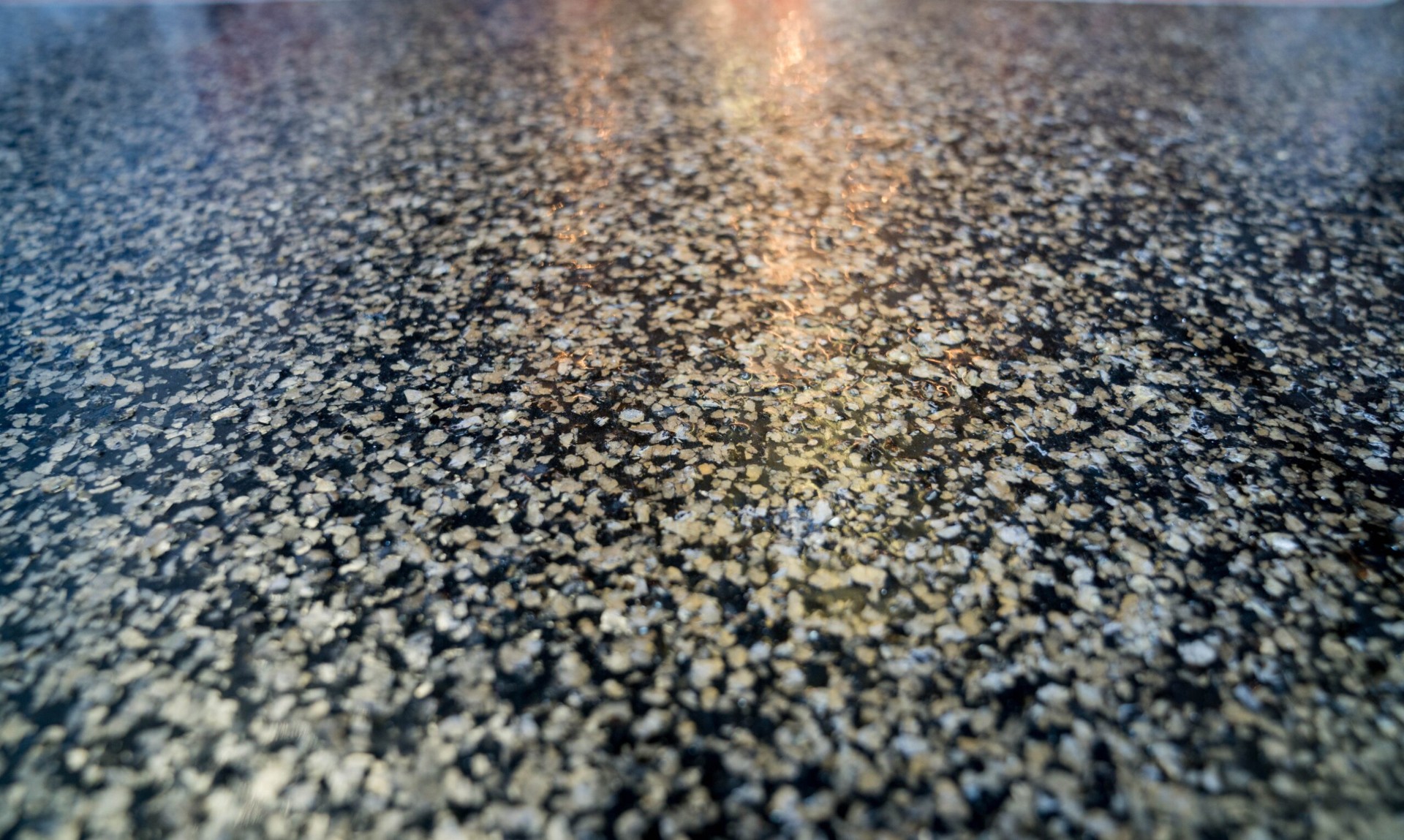 Metallic epoxy floor close-up